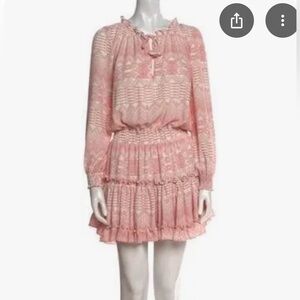 MISA Los Angeles Pink and white dress